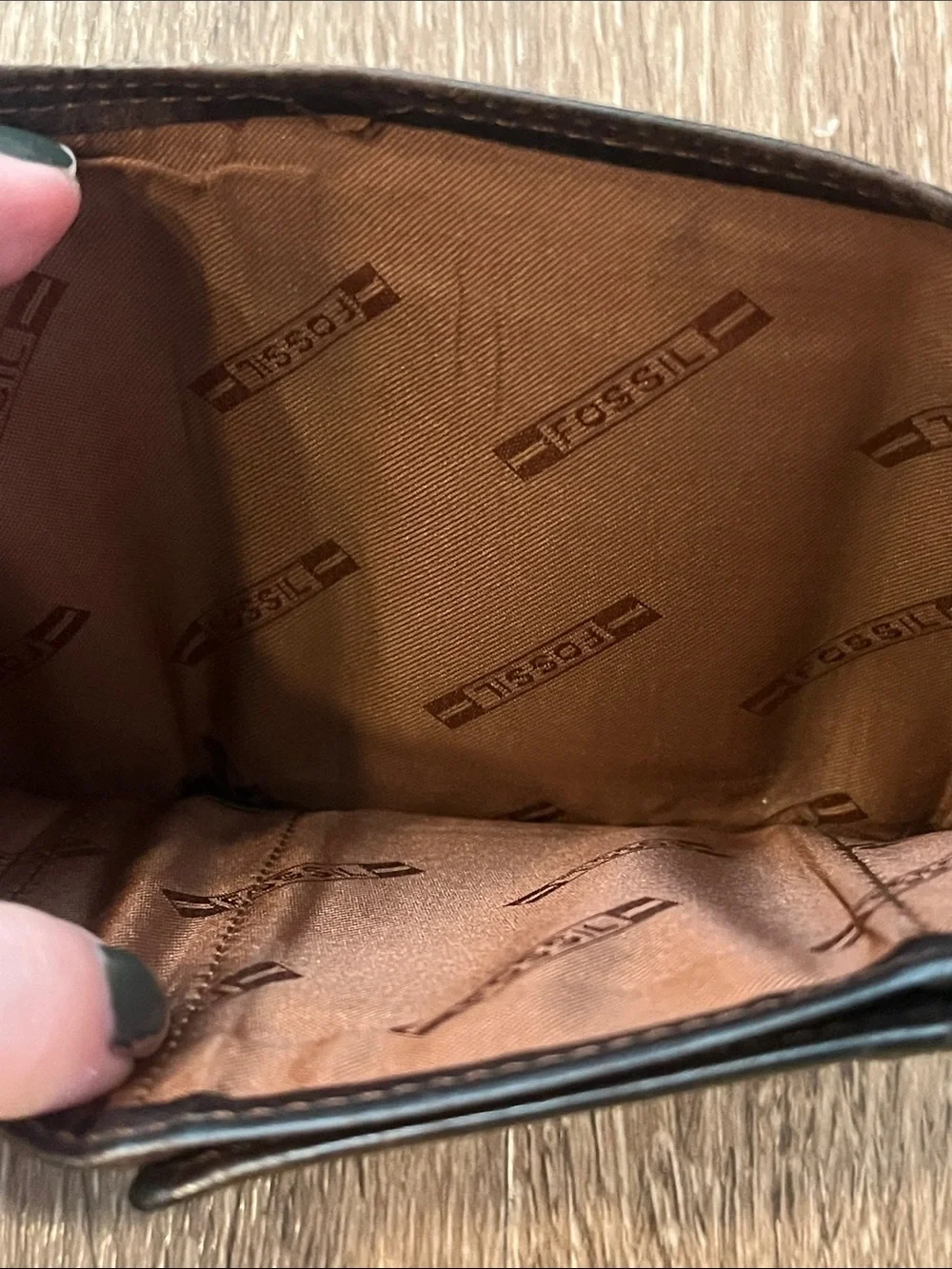 Fossil Dark Brown Trifold Leather Men's Wallet